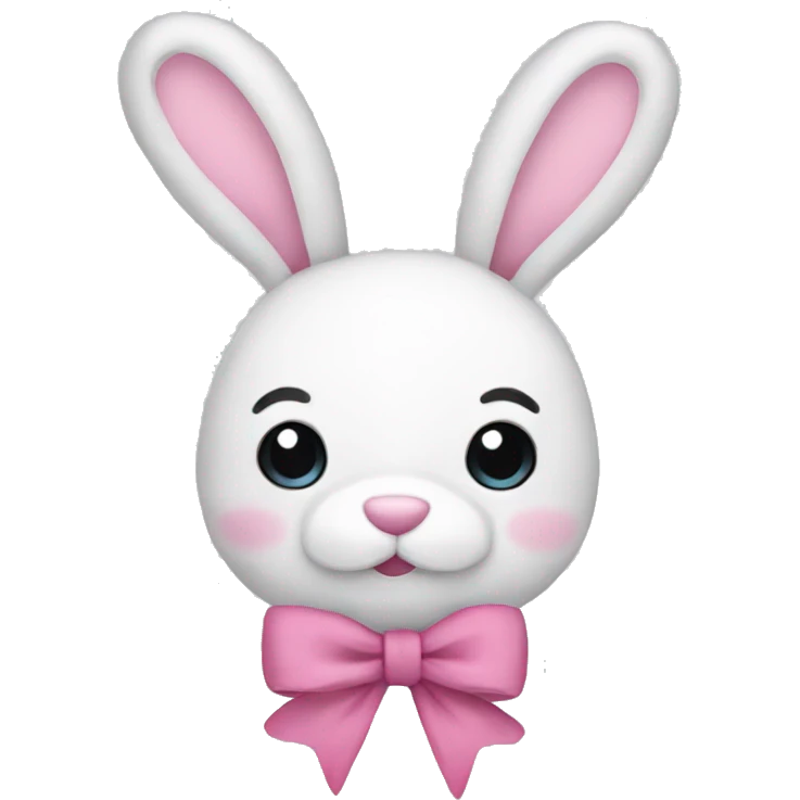 A plushy bunny with a pink bow emoji