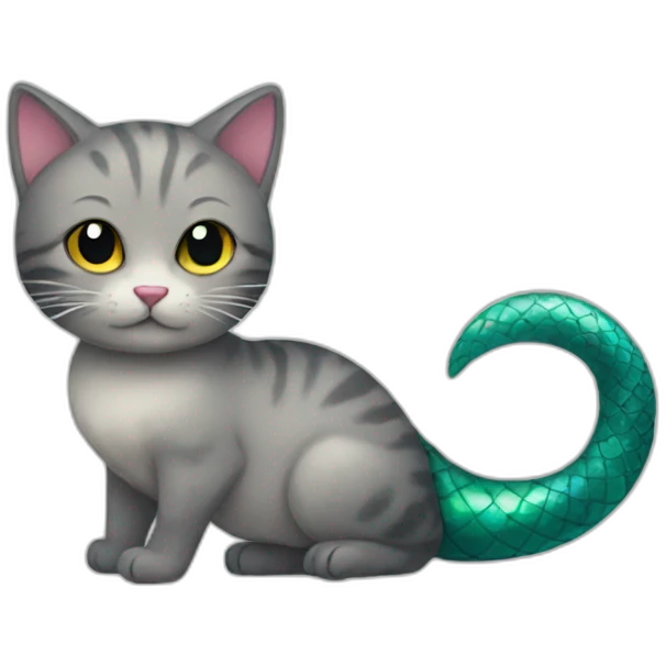 cat with a mermaid tail emoji