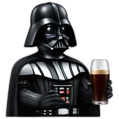 darth vader with a glass of fernet on his hand emoji
