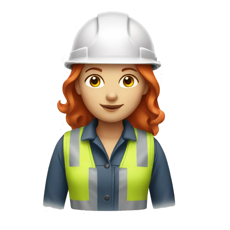 Redhead female construction worker emoji