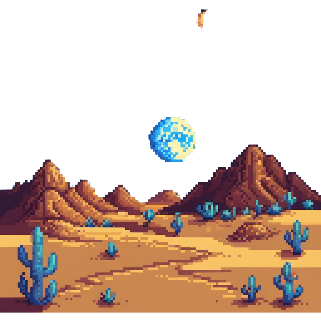 desert night with stars and moon emoji
