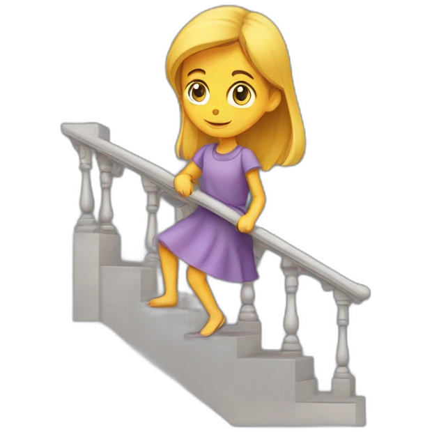Une fille qui tombe dans les escaliers emoji
