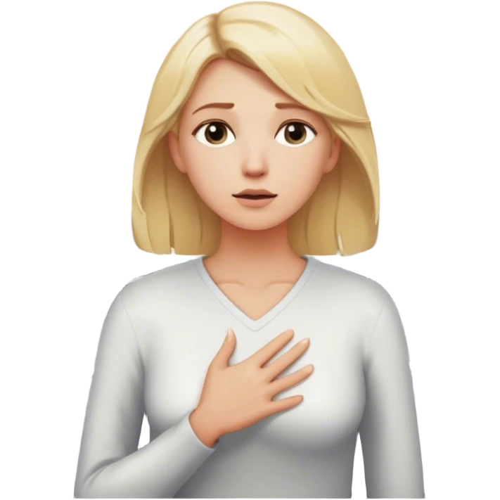 a blonde woman in a 2 crossroads in front of her places a hand on their chest, taking a deep breath before choosing the light path, symbolizing their decision to respond instead of react with peace. light trail  emoji