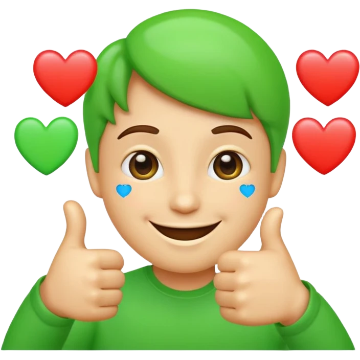 small emojis for an alternative Microsoft teams. bright green with a techie vibe. Face expressions, thumbs up, and hearts. Hearts should me the only ones with multiple colors. Not all in one emoji but seperately emoji