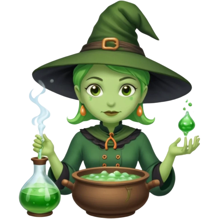 green witch cooking potion emoji