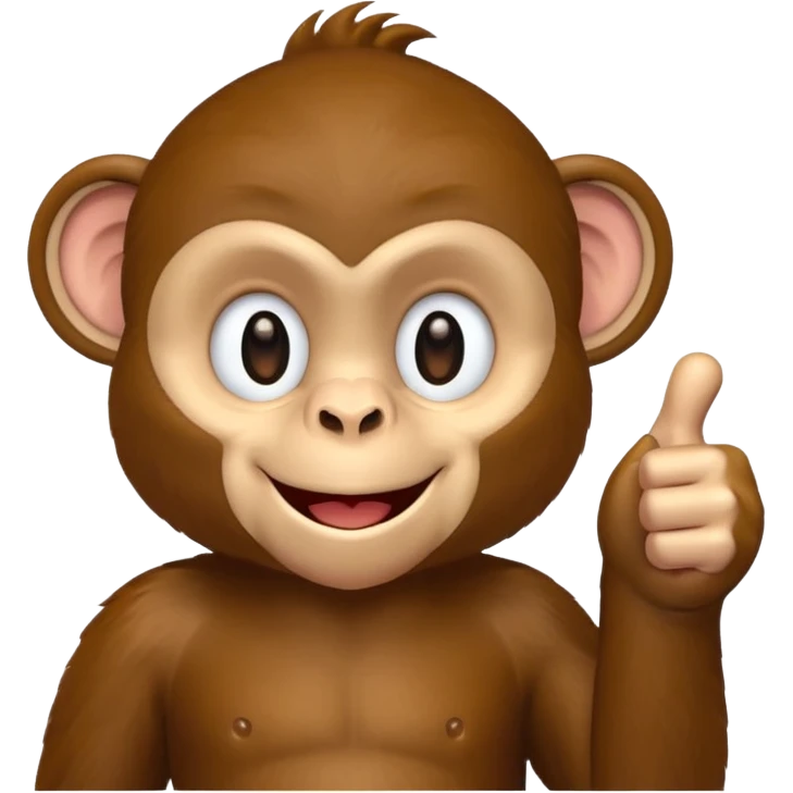 monkey with one thumbs up emoji