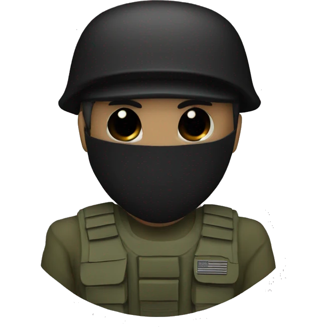 Army guy with black mask emoji