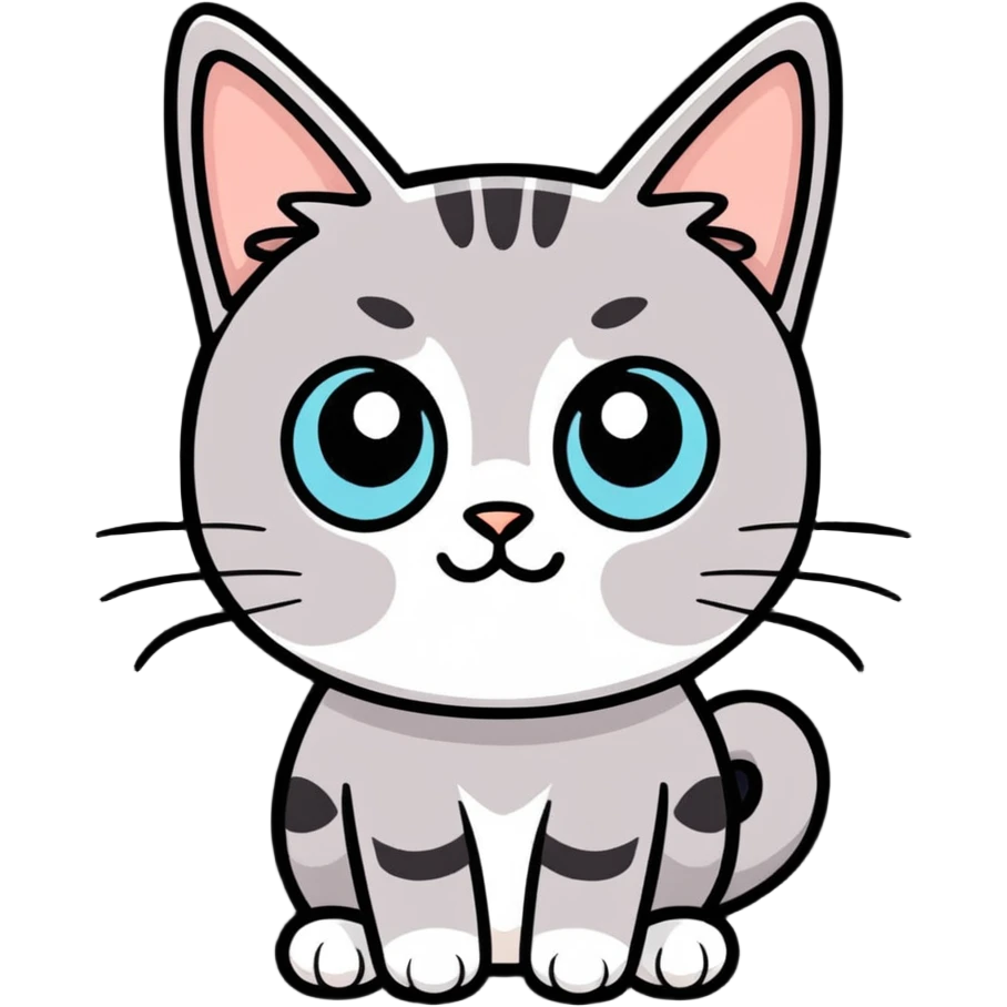 cat with big eyes, cute emoji