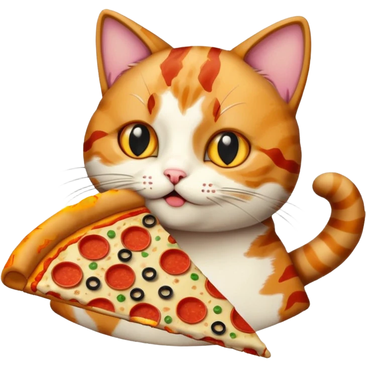 cat eating pizza emoji