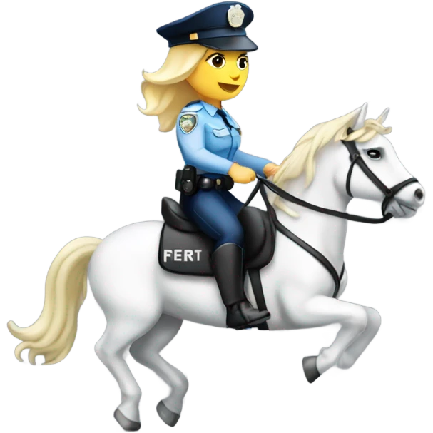 Blonde Woman police officer riding a white horse  emoji