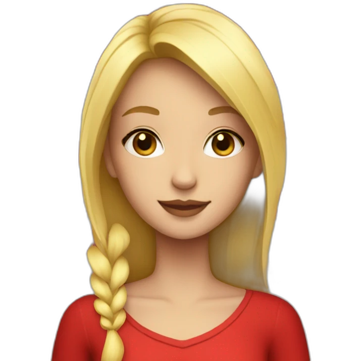 Blonde girl with red flowers emoji