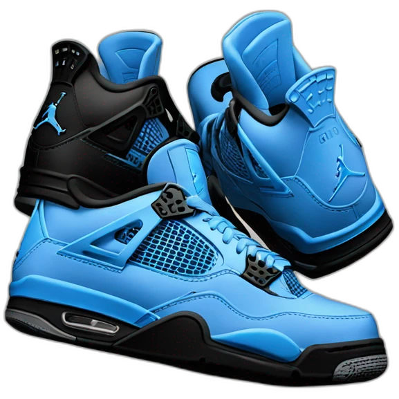 Jordan 4 blue and bLack emoji