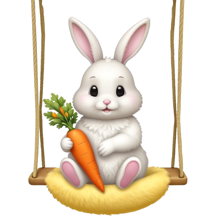 Easter bunny on yellow swing emoji