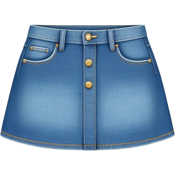 super realistic medium denim mini skirt emoji