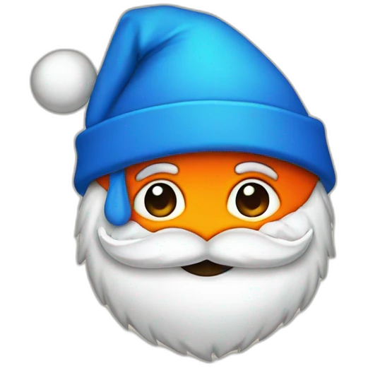 Santa blue and orange hat emoji