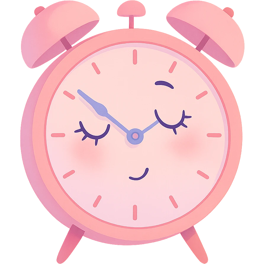aesthetic pink clock with soft gradients, minimal background, delicate hands, dreamy vibe emoji