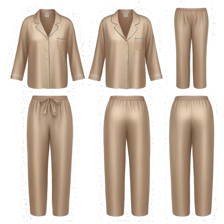 Light brown silk pyjamas set emoji