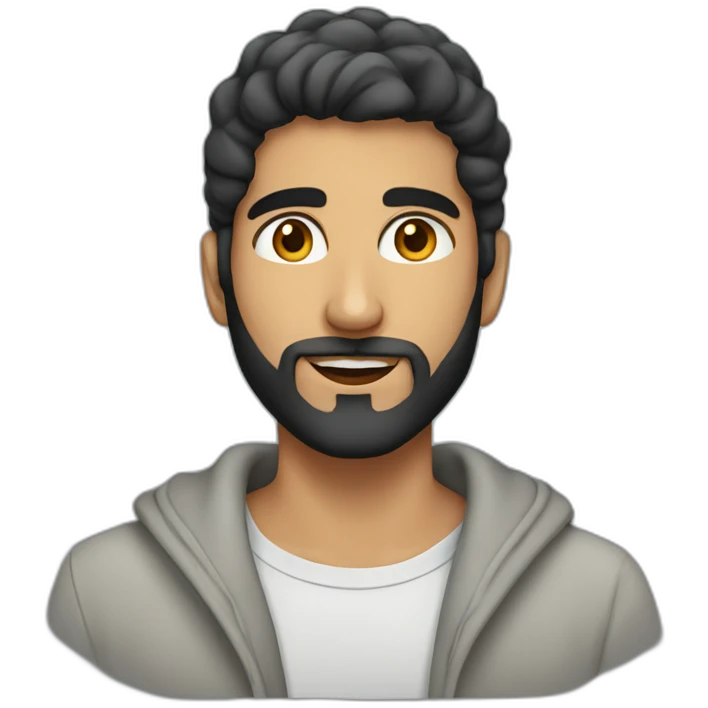 young Arab man with a thick beard emoji
