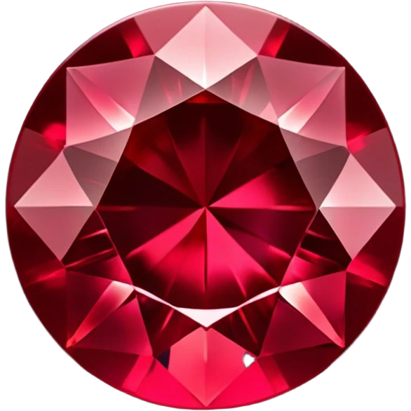 Cinematic Realistic Ruby Emoji, Deep and rich, with a smooth, polished surface gleaming in brilliant red, the facets catching light and casting fiery reflections. The rich color seems to glow with an inner warmth, while a soft, subtle shimmer highlights the edges. Soft glowing outline, capturing the essence of passionate beauty and timeless elegance in a precious ruby. emoji