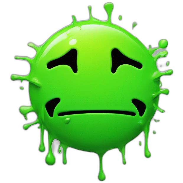 neon green smiley grafiti emoji