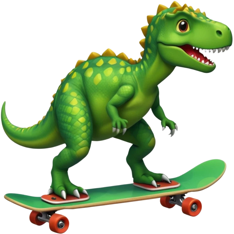 Dinosaur on a skateboard emoji