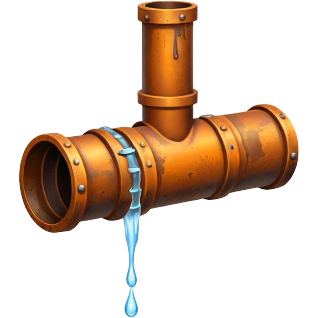 sewer steel pipe with leaking water  emoji