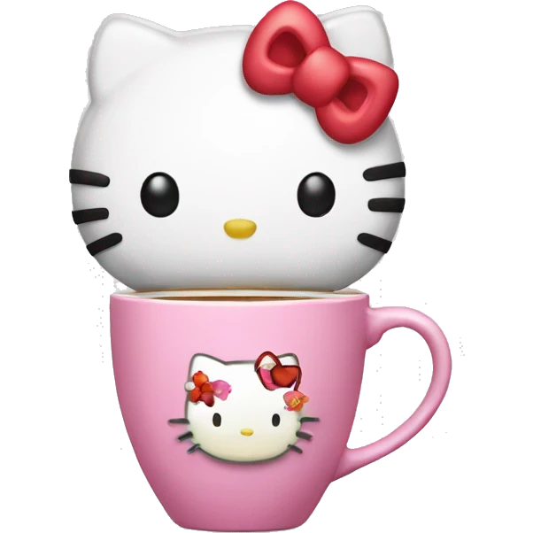 Hello kitty drinking tea  emoji
