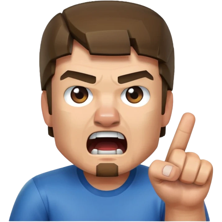 Steve from Minecraft shouts "сосали!?" emoji