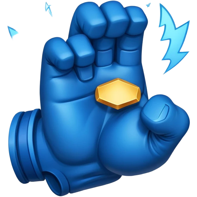Blue cosmic fist up emoji