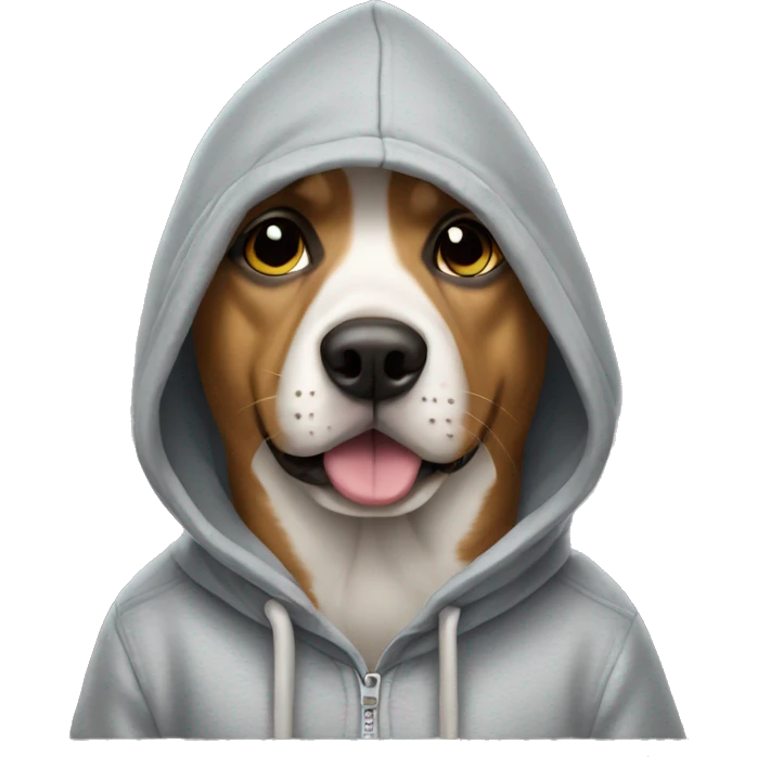 Dog wearing a hoodie emoji