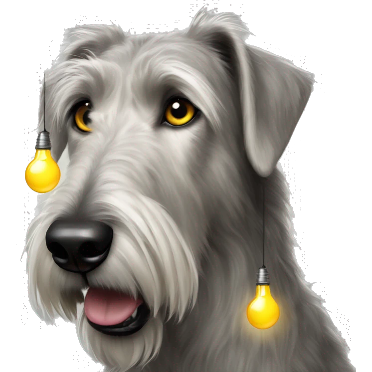 Irish wolfhound dog and christmas light bulbs emoji