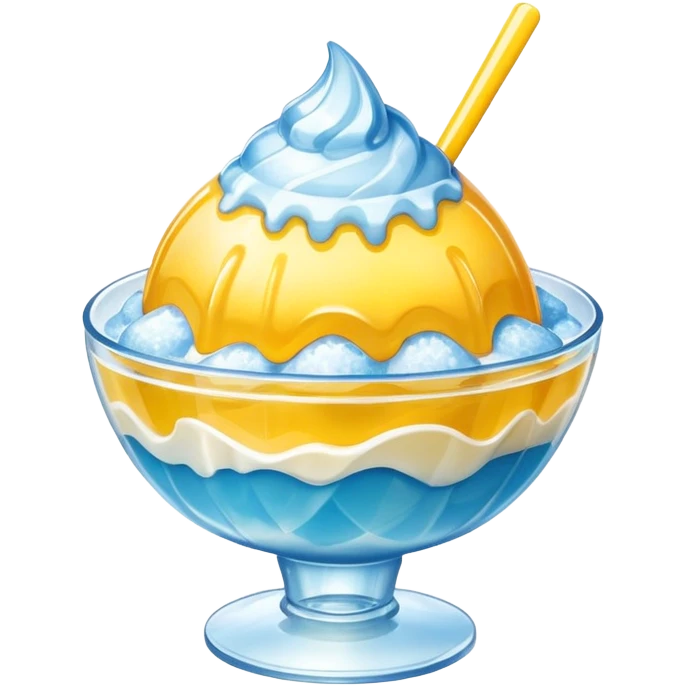 refreshing yellow syrup on shaved ice emoji