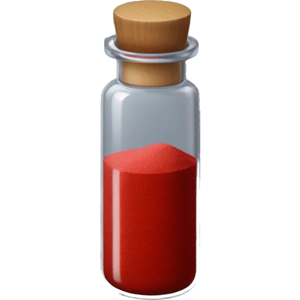 a vial of red powder pigment emoji