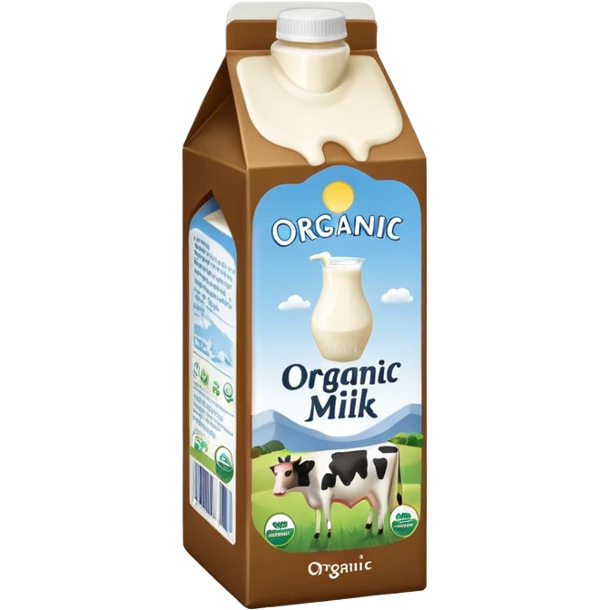 carton de leche de vaca ecologico emoji