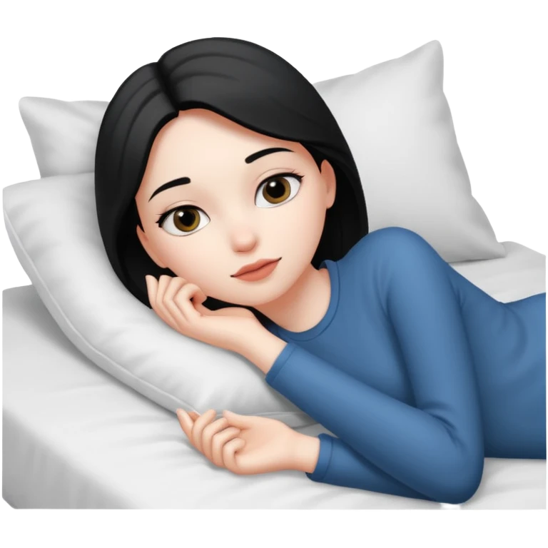 monochrome girl on bed emoji