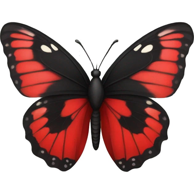 red and black butterfly emoji