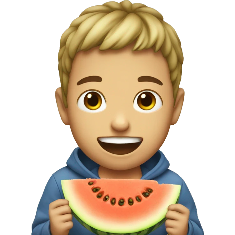 Kid eating melons emoji