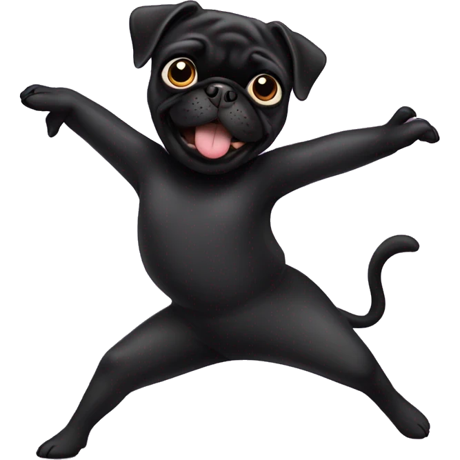 Black pug dancing ballet male emoji