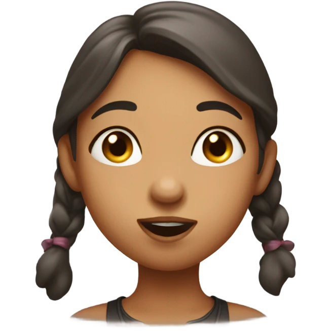 Brunt girl sending a kiss in the air emoji