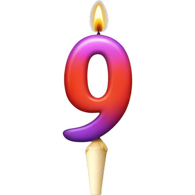'9th' birthday candle emoji