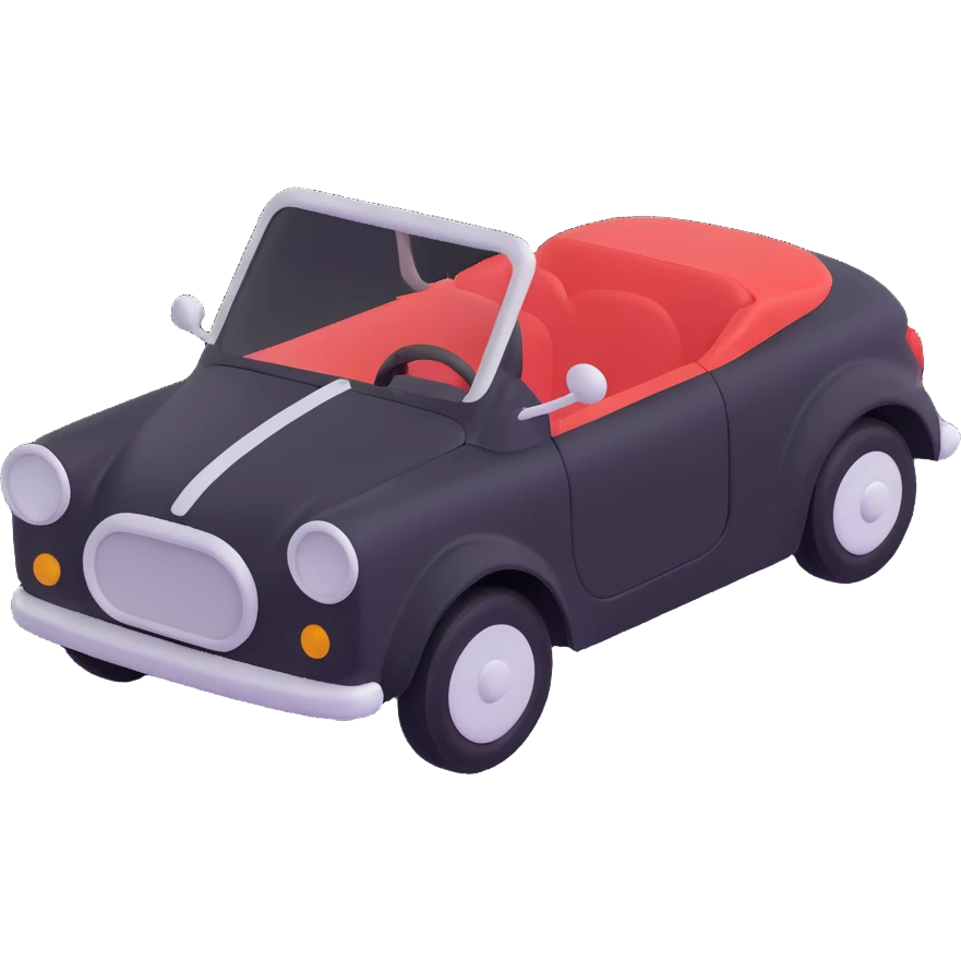 kid's car, small and playful emoji