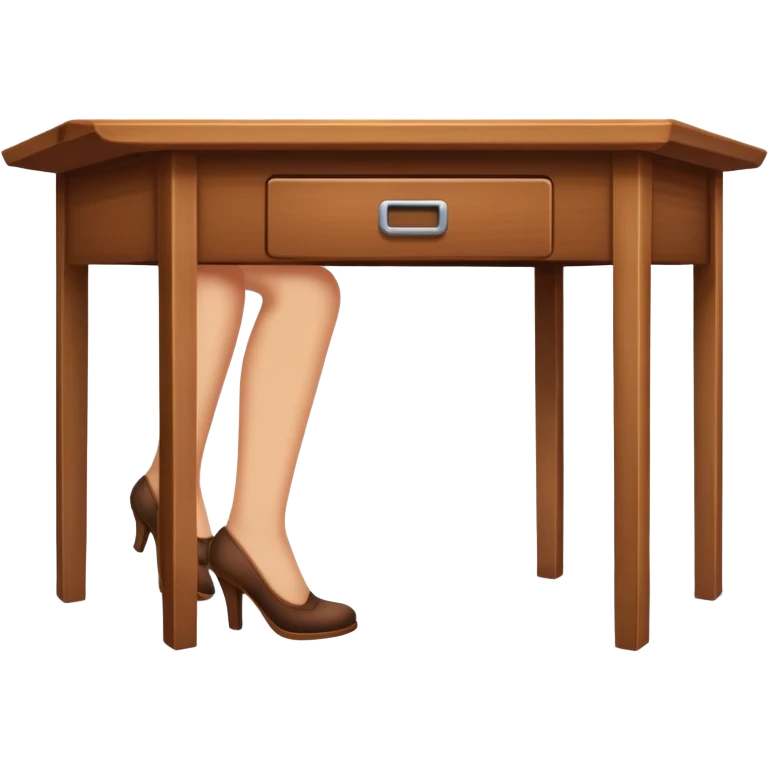 legs under the wooden desk emoji