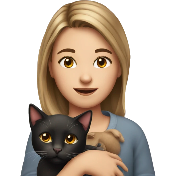 girl with cat emoji