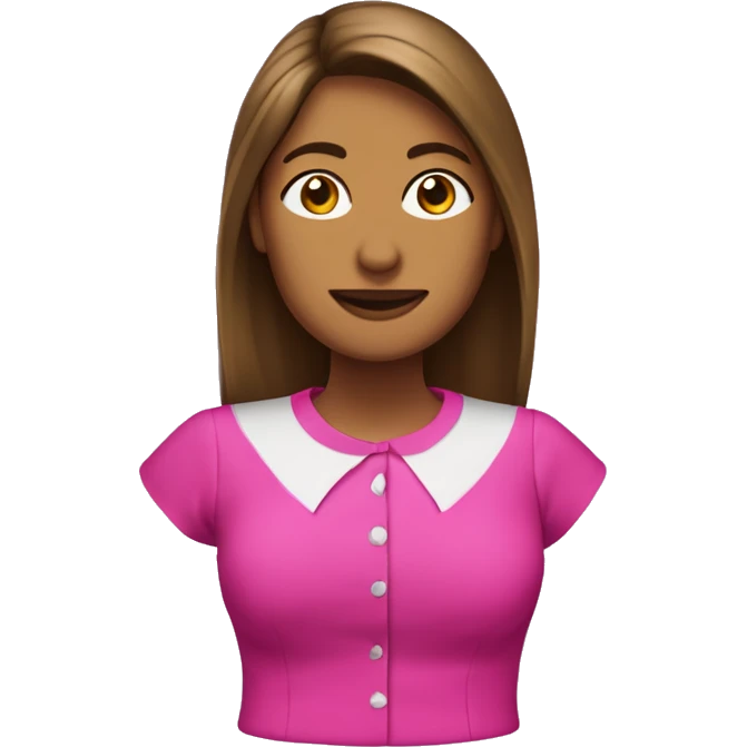 Mujer cabello castaño delgada y camisa fucsia  emoji
