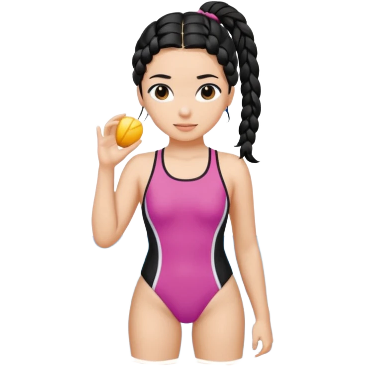 just hair braided hair tail one piece emoji