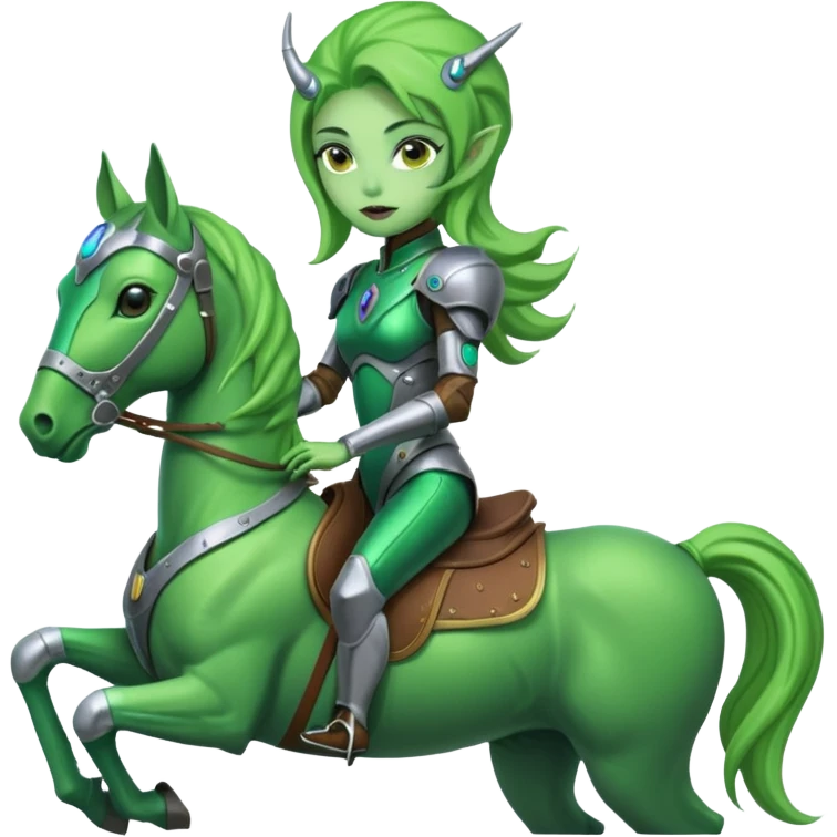 lady alien on horse emoji