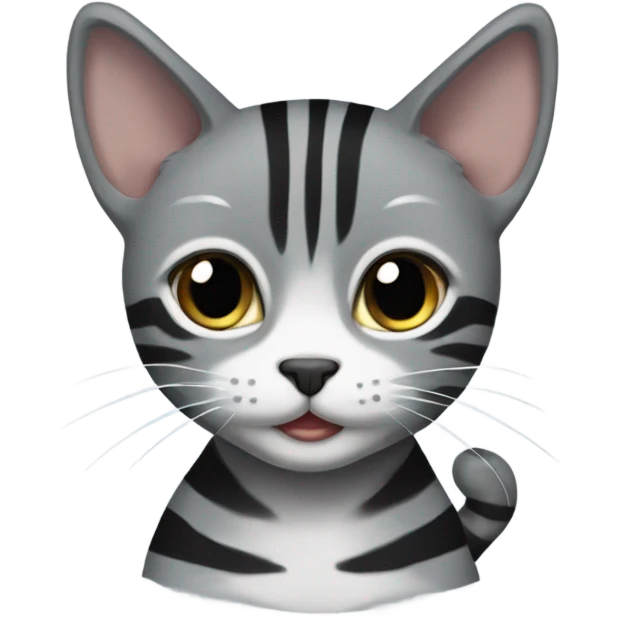 A grey cat with black stripes named Dee-Dee emoji