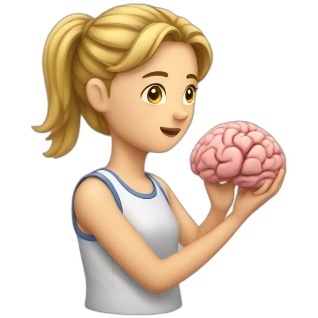 Girl who touch his brain emoji