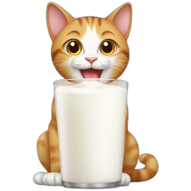 cat liking milk emoji
