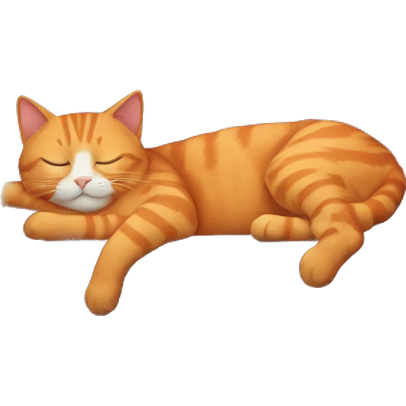 An Orange cat sleeping on a blue couch  emoji